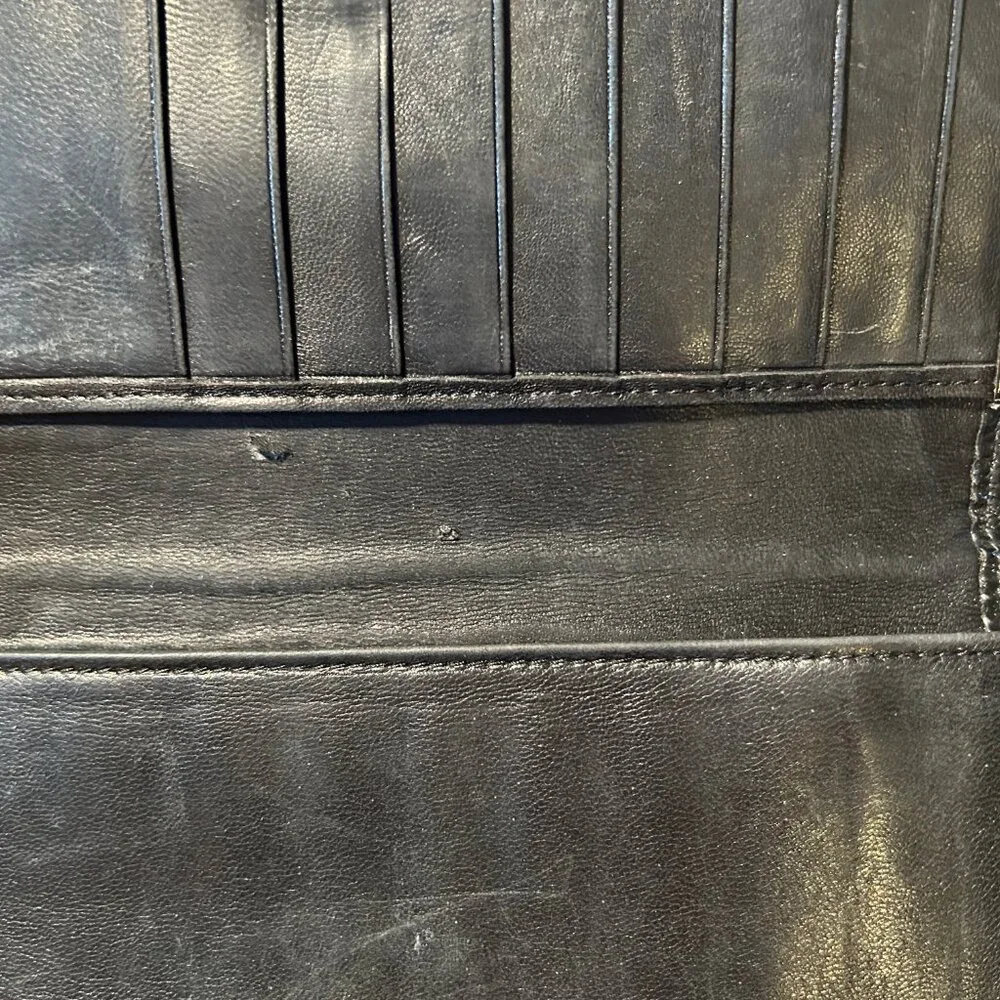 Womens Dior Black Canage Patent Leather O-Latch Quilted Vintage Long Wallet - Picture 15 of 16